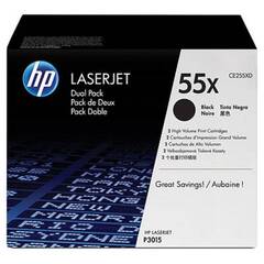 Картридж HP CE255XD - двойная упаковка картриджей для принтеров Hewlett Packard LaserJet Enterprise P3015d P3015dn P3015x (Ресурс 2х12500 стр.)