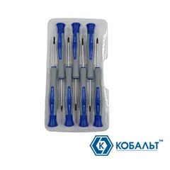 Набор отверток для точных работ КОБАЛЬТ Ultra Grip 50 мм, SL2.5;SL3.0; PH00;PH0; T8;T9;T10 (646-638)