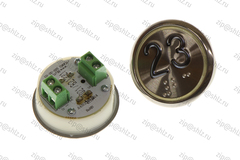 Кнопка (кнопочный модуль) EA2406S-S-R "23 этаж", круглая, красная статическая подсветка, Брайль