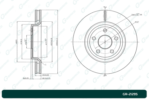 Диск тормозной вентилируемый G-brake  GR-21295
