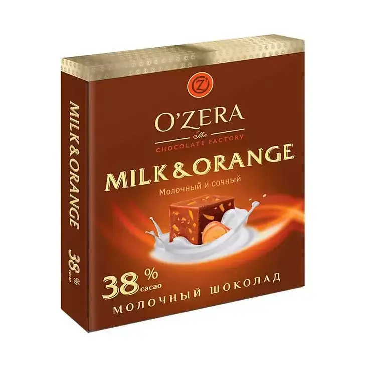 Молочный шоколад с апельсином Milk & Orange O'Zera в кубиках
