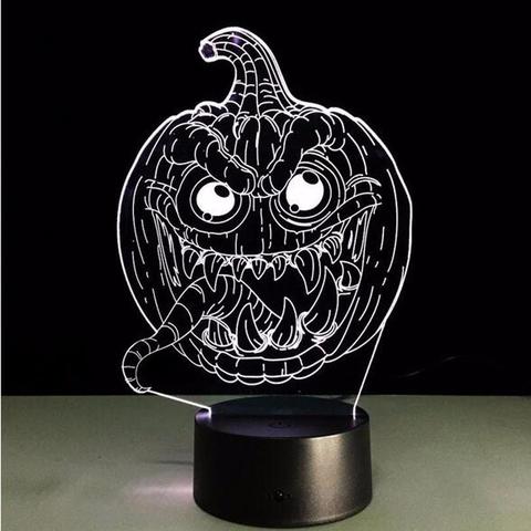 3D светильник с пультом Хеллоуин Тыква — 3D light remote control Halloween Pumpkin