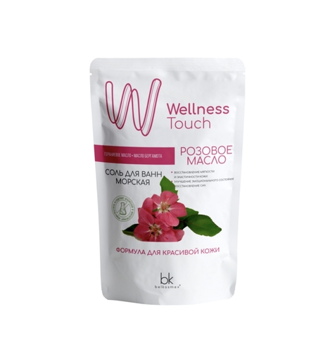 Wellness Touch Соль для ванн морская Розовое масло 460г