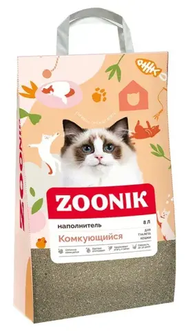 Зооник наполнитель для туалета комкующийся 8л