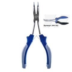 Длинногубцы КОБАЛЬТ изогнутые мини удлиненные 185 мм (244-162)