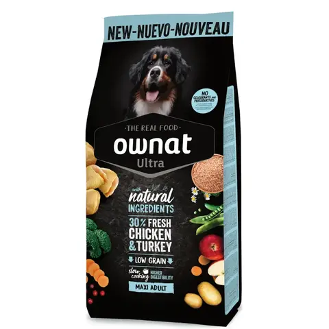 OWNAT Maxi Adult Ultra Сухой корм для собак крупных пород, с курицей и индейкой, 12 кг