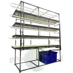 Многоярусный гидропонный стеллаж 4 яруса B2125хД2100хШ600мм до 400 растений