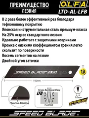 OLFA 18 мм, с сегментированным лезвием, нож (OL-LTD-AL-LFB)