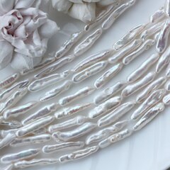 Жемчуг натуральный барочный, палочки, 27,2-36,5 мм, 1 нить, Ж034