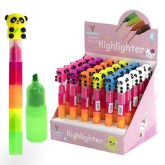 
          Текстовыделитель сегментный, 4 цв., Alingar, "Панда", цветной корпус ассорти, скошенный, 1-4 мм, неоновые цвета, 30 шт/уп, картонный шоу-бокс