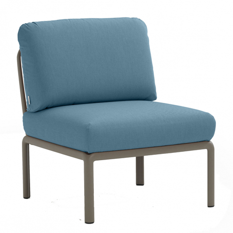 Модуль центральный пластиковый с подушками Nardi Komodo Elemento Centrale, тортора, синий