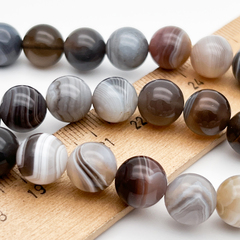 Агат Ботсвана бусины, диаметр 10,4-10,6 мм, цена за 9 шт (1/4 нити)