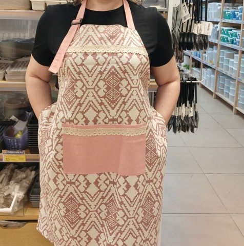 Фартук Alunda, белый/красный, 70х85, хлопок/полиэстер