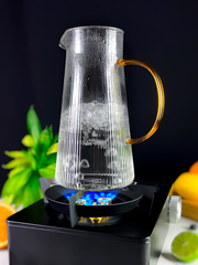 Стеклянный кувшин для воды с желтой ручкой, 1800 мл