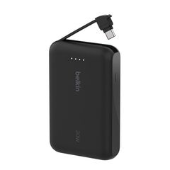 Внешний аккумулятор Belkin BoostСharge Power Bank 10000mAh USB-C 20W со встроенным кабелем USB-C, черный
