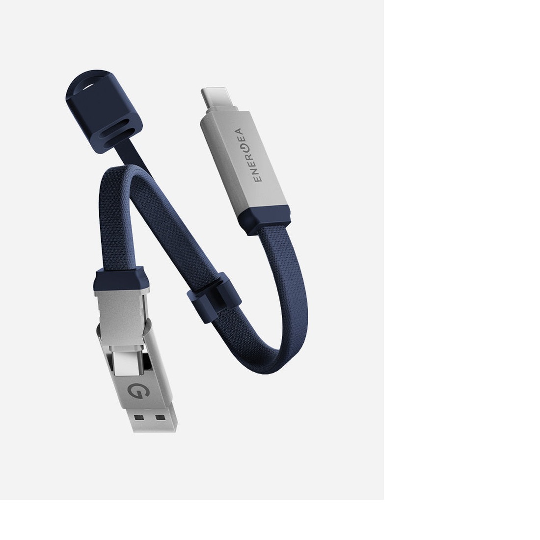 Кабель Energea Sheath 2 в 1, USB-C to Lightning / USB-C, 60W 15см, Синий | Blue