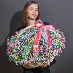 Корзина с гипсофилой №3