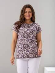 Футболка Фв-104/серый-хризантемафиолетовая