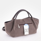 Сумка Саломея 362 эко-замша серый шоколад