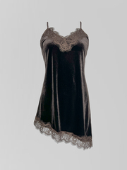 Майка Talantova велюровая удлиненная с вставками кружева