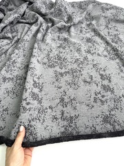 Трикотаж жаккардовый, футер 3-х ниточный, Серый меланж