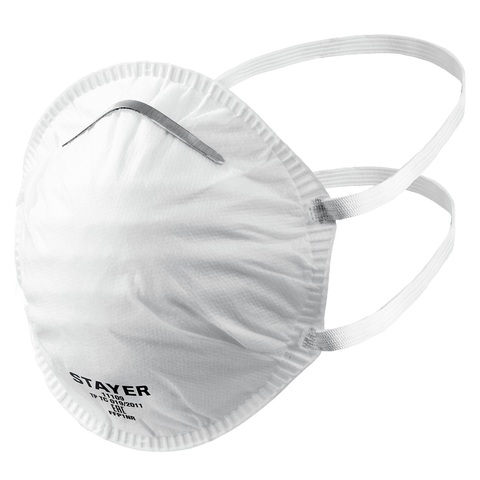 STAYER K-80, класс защиты FFP1, коническая, фильтрующая полумаска (11109)