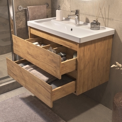 Тумба под раковину Фуста 800-0-2 (Фостер) навесная дуб золотой