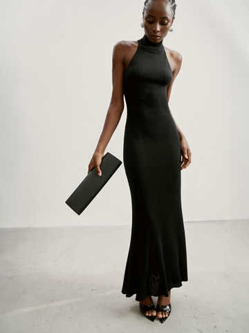 Платье ESSENTIAL с открытой спиной, чёрный