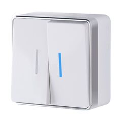 Выключатель двухклавишный с подсветкой Gallant белый W5020101