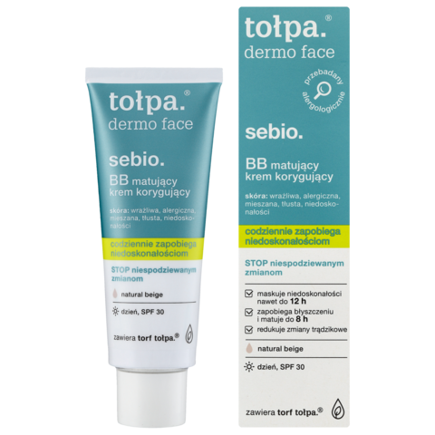 TOLPA SEBIO BB Крем с тональным эффектом для матирования и коррекции кожи, SPF30 40 мл