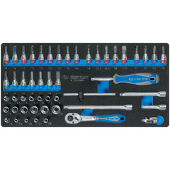 Набор торцевых головок 1/4" с принадлежностями, ложемент, 50 предметов KING TONY 9-2550MRV