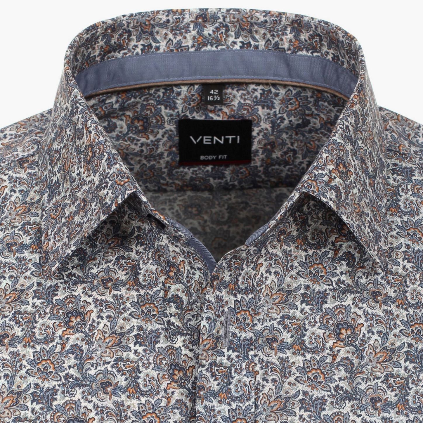 Рубашка Venti Body Fit 123932900-100 с растительным рисунком