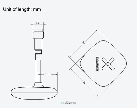 Антенна Foxeer Echo 2 5.8G 9dBi Patch Feeder Antenna RHCP RPSMA PA1508