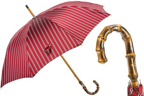 Зонт-трость Pasotti Classic Striped Umbrella, Bamboo Handle, Италия (арт.142 51880-2 B).