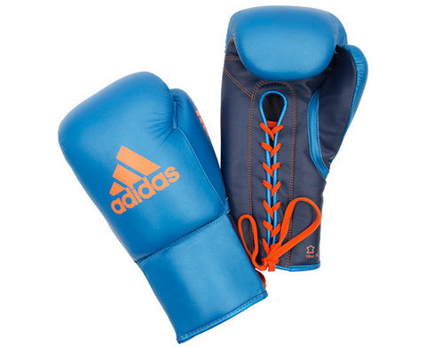 ПЕРЧАТКИ БОКСЕРСКИЕ КОЖАНЫЕ ADIDAS GLORY PROFESSIONAL сине-оранжевые