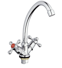 LML4-A605 двурукий смеситель для кухни на гайке эконом( уп 2шт)