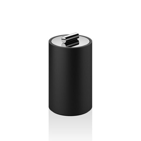 Decor Walther 0971364 Decor Walther Black Stone DMD M Баночка универсальная 13x8см, с крышкой, цвет: черный матовый / хром