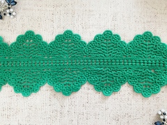 Кружево матовое плетеное, ш. 9,1 см, травяной