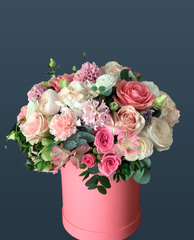 Букет в шляпной коробке Ванильный оркестр