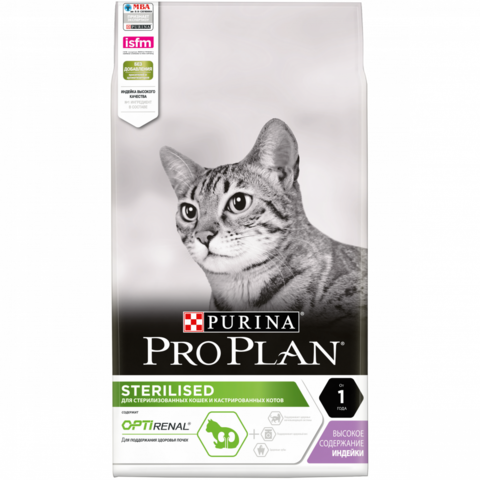 Pro Plan OPTIRENAL Стерил кошки Индейка, сухой (7 кг)