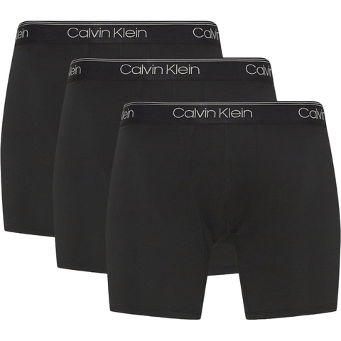 Боксерки теннисные Calvin Klein Boxer Brief Microfiber Stretch 3P - black