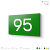 Табличка с номером 95 на дверь квартиры, для офиса, кабинета, аудитории, склада, зеленая 120х70 мм, Айдентика Технолоджи