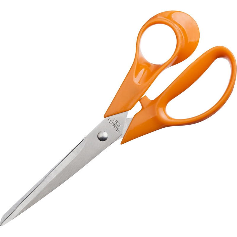 Ножницы Attache Orange 177 мм с пластиковыми анатомическими ручками оранжевого цвета