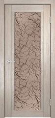 Межкомнатная дверь К-11 / Цвет тон Кремовая лиственница / Остекление "Гранит бронза" / Двери Верда