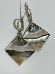 Перл Ромб (серьги из серебра)