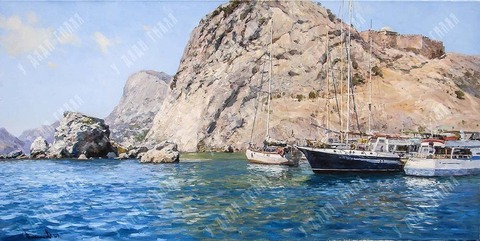 Плотников В. В. У причала. Судак. Холст, масло. 2008 г.