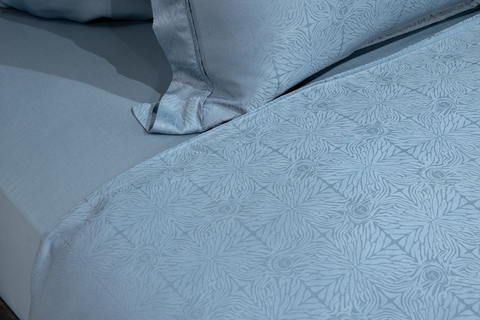 Простыня на резинке 160x200x30 Garda Decor сине-зеленая