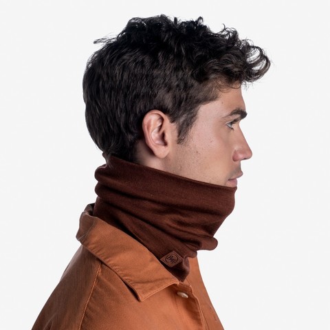 Картинка шарф-труба Buff wool heavyweight Solid Sienna - 5