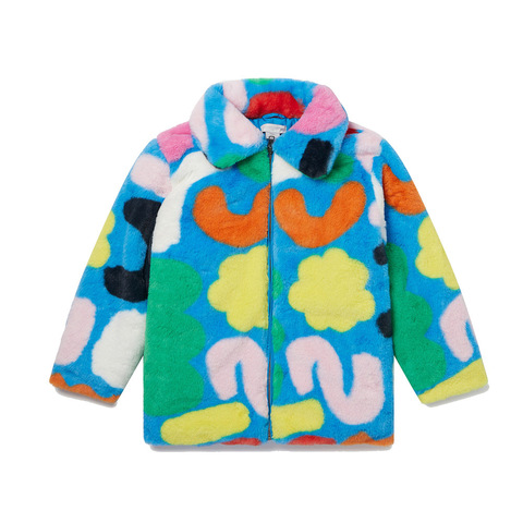 Пальто Stella McCartney Kids Abstract Shape Faux Fur