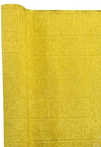 Бумага гофрированная металлическая цвет золотой 50см *2,5м